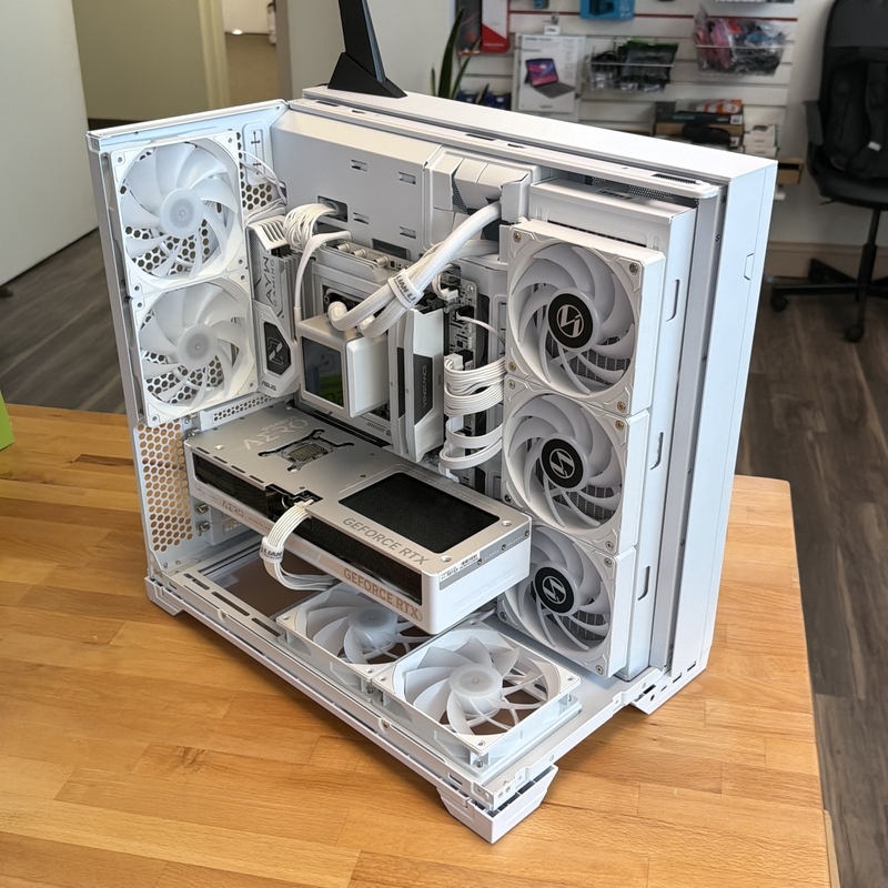 Custom gaming PC build with ROG liquid cooling and RGB RAM by Fateka Computer Store in Herndon VA